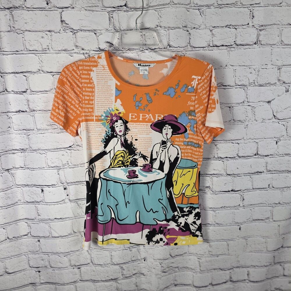 Nygard Collection Women's Small (6-8) Multicolored Graphic T-Shirt